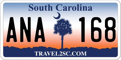SC license plate ANA168