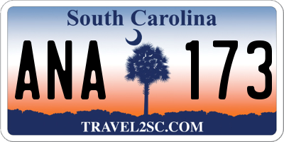 SC license plate ANA173