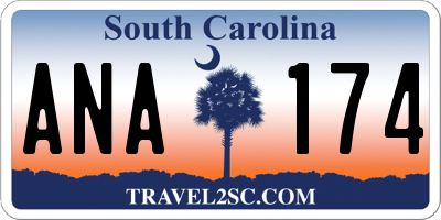 SC license plate ANA174