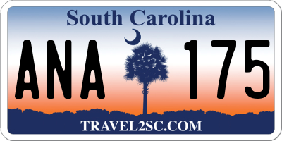 SC license plate ANA175