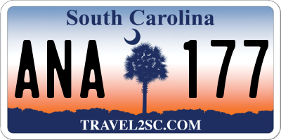 SC license plate ANA177
