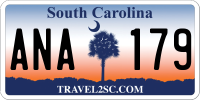 SC license plate ANA179