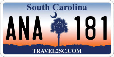 SC license plate ANA181