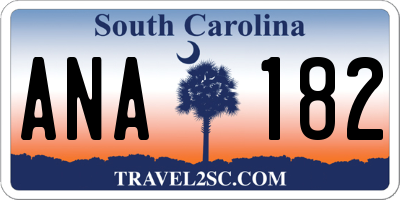 SC license plate ANA182