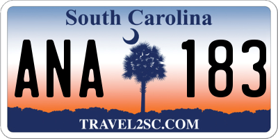 SC license plate ANA183