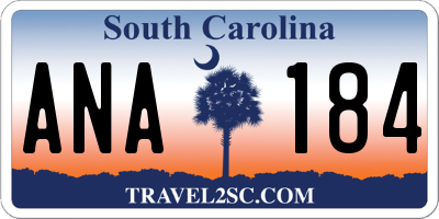 SC license plate ANA184