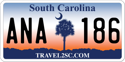 SC license plate ANA186