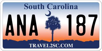 SC license plate ANA187