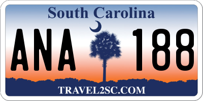 SC license plate ANA188