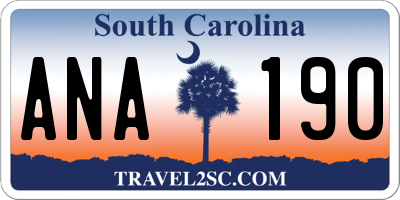 SC license plate ANA190