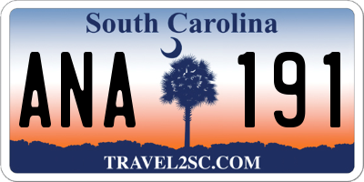 SC license plate ANA191