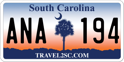 SC license plate ANA194