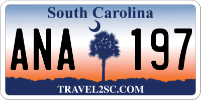 SC license plate ANA197