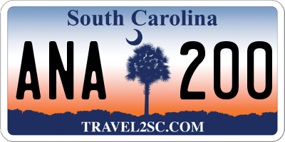 SC license plate ANA200