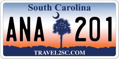 SC license plate ANA201