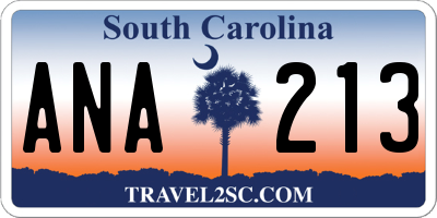 SC license plate ANA213