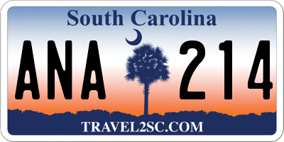 SC license plate ANA214