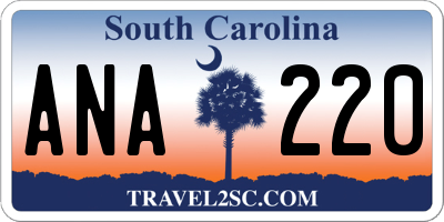 SC license plate ANA220