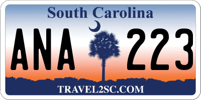 SC license plate ANA223