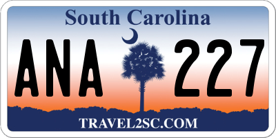 SC license plate ANA227