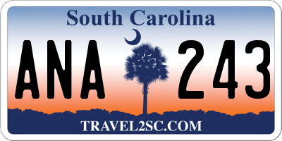 SC license plate ANA243