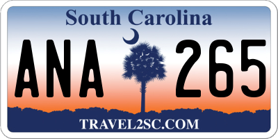 SC license plate ANA265