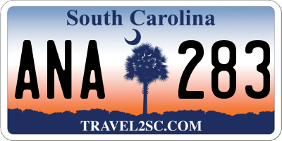 SC license plate ANA283