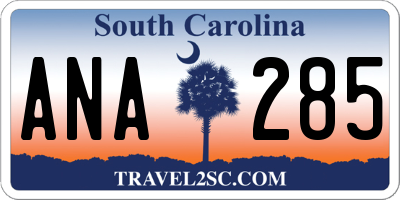 SC license plate ANA285