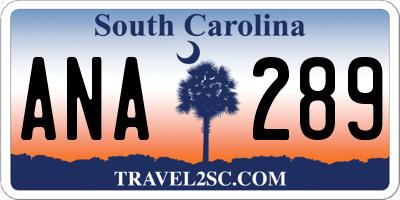 SC license plate ANA289