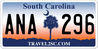 SC license plate ANA296