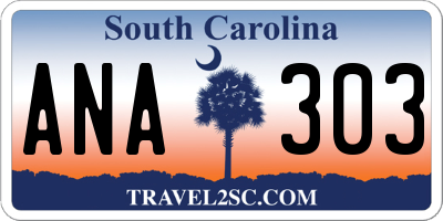 SC license plate ANA303