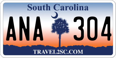 SC license plate ANA304