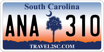 SC license plate ANA310