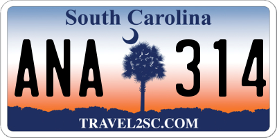 SC license plate ANA314