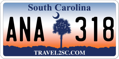 SC license plate ANA318
