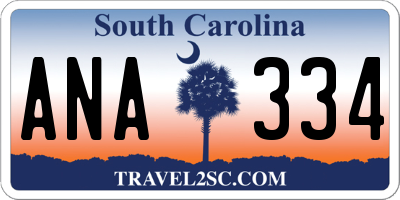 SC license plate ANA334