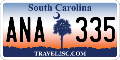 SC license plate ANA335