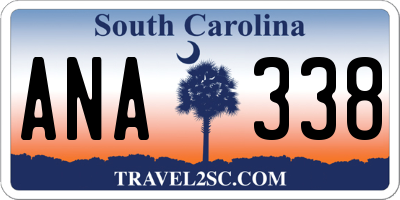 SC license plate ANA338
