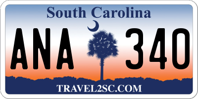 SC license plate ANA340