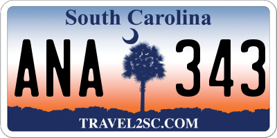 SC license plate ANA343
