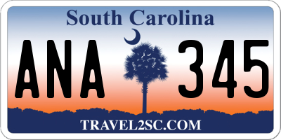 SC license plate ANA345