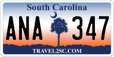 SC license plate ANA347