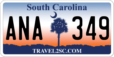 SC license plate ANA349