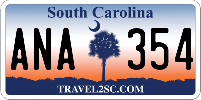 SC license plate ANA354