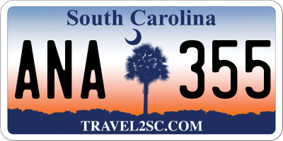 SC license plate ANA355
