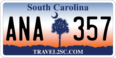 SC license plate ANA357