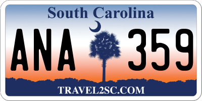 SC license plate ANA359