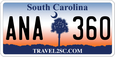 SC license plate ANA360
