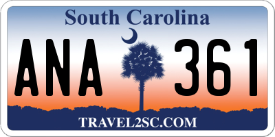 SC license plate ANA361