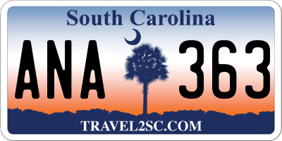 SC license plate ANA363
